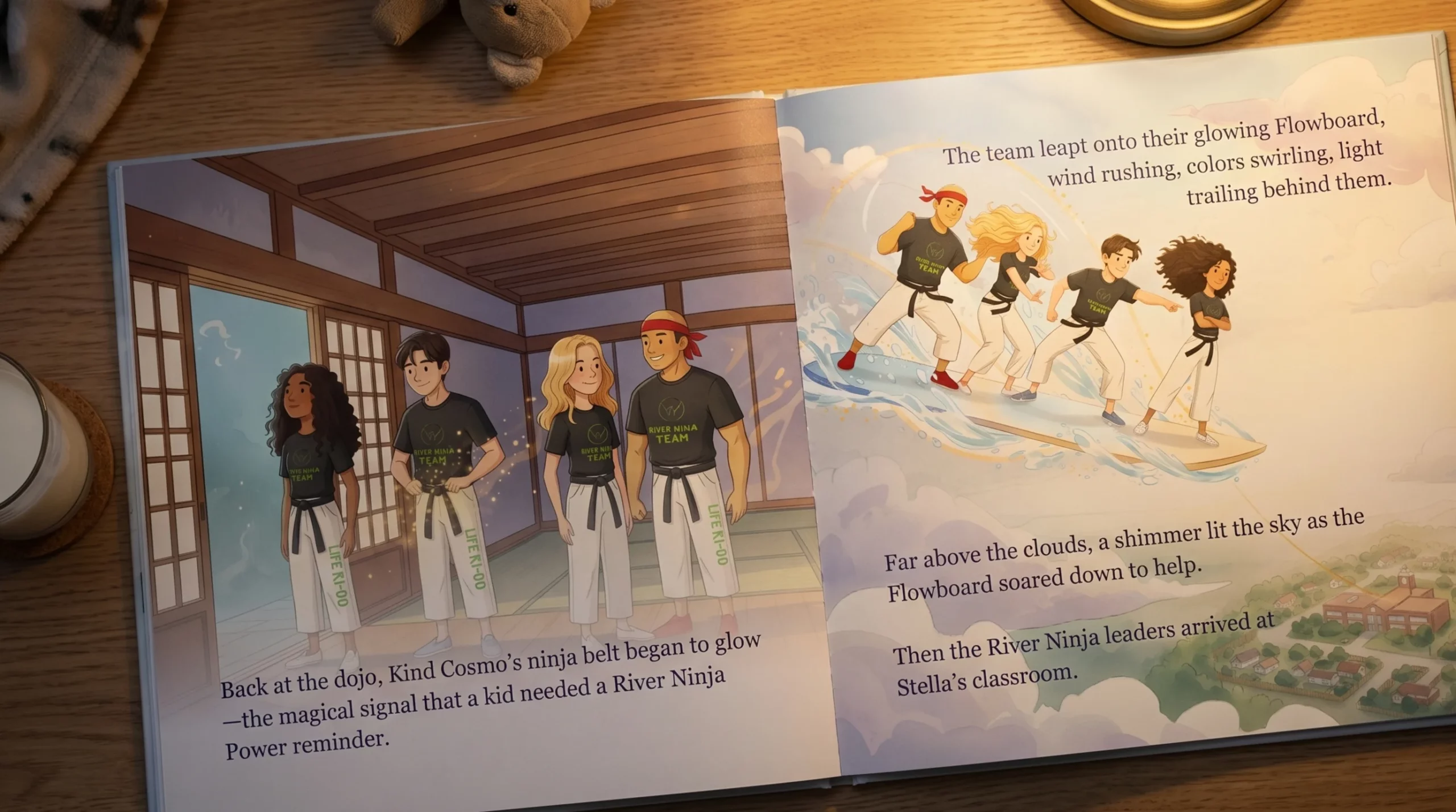 Illustrated children practicing teamwork and confidence, representing long-term skill building for resilience in kids